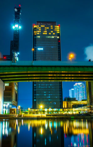 ささしまライブ駅、中川運河周辺の夜景