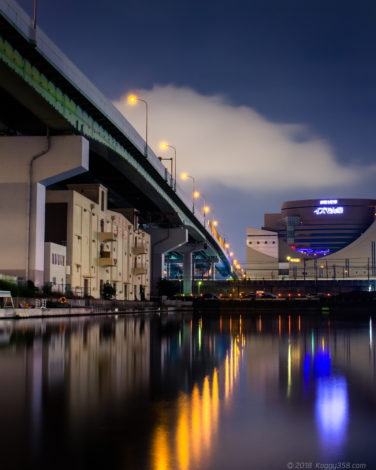 ささしまライブ駅、中川運河周辺の夜景