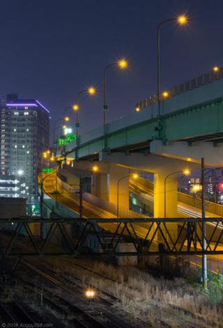 向野橋からの黄金インターの夜景