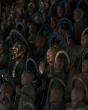 雲居寺の五百羅漢像のアップ