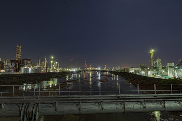 四日市の大正橋周辺の工場夜景スポットを撮影！広角のリフレクションに望遠のズームが楽しい！