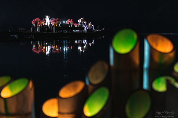 フィッシングサンクチュアリの第一ポンドのライブと竹灯り