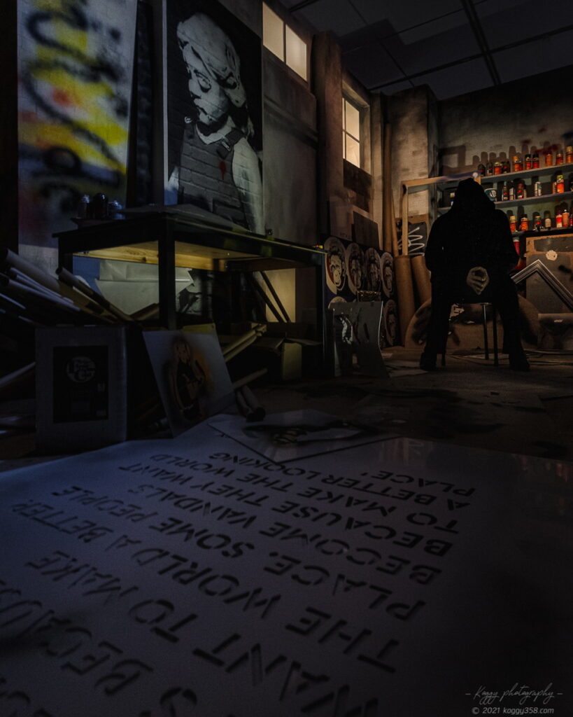 バンクシー展で「バンクシーのアトリエ」を撮影