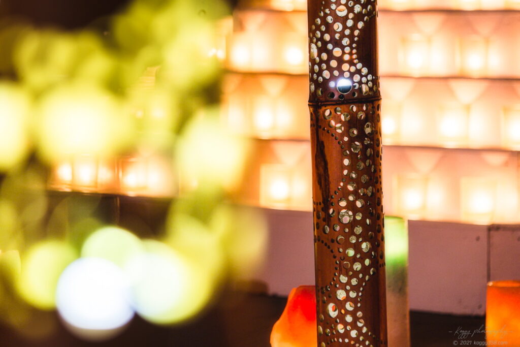 安城デンパーク 仲秋のあかり祭りで花木園のキャンドルのライトアップ夜景を撮影