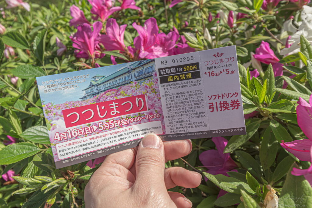 蒲郡クラシックホテルのつつじまつりの入園チケット（500円）