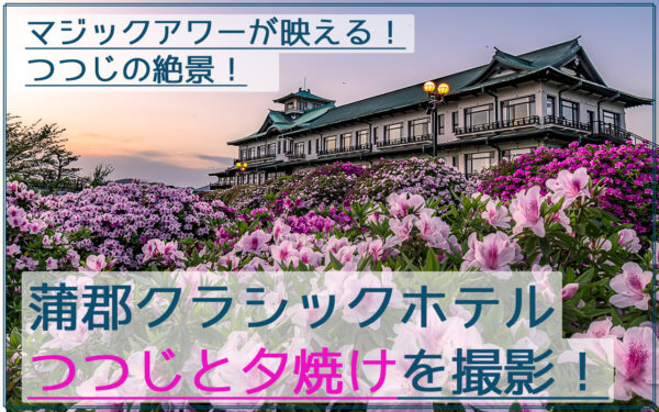 蒲郡クラシックホテルのつつじ祭りで夕焼けマジックアワーを撮影