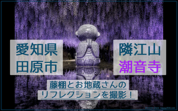 隣江山潮音寺で藤棚とお地蔵さんのリフレクションを撮影【愛知県田原市】